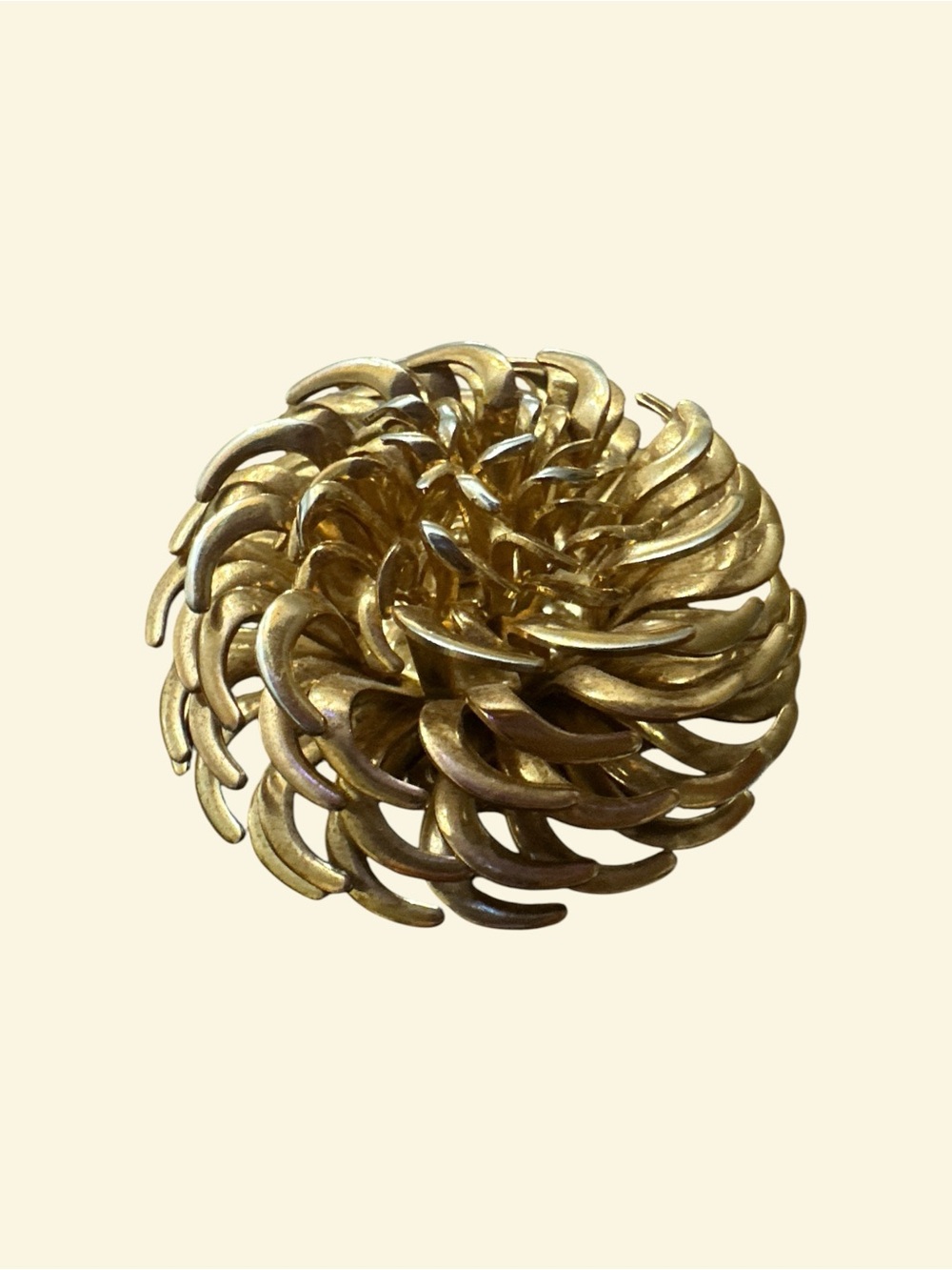 Gold-Tone Spiral Petal Brooch - Elegant Women’s Jewelry
